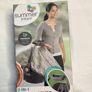 Summer Infant Gray and Green 2-in-1 Car Seat Cover